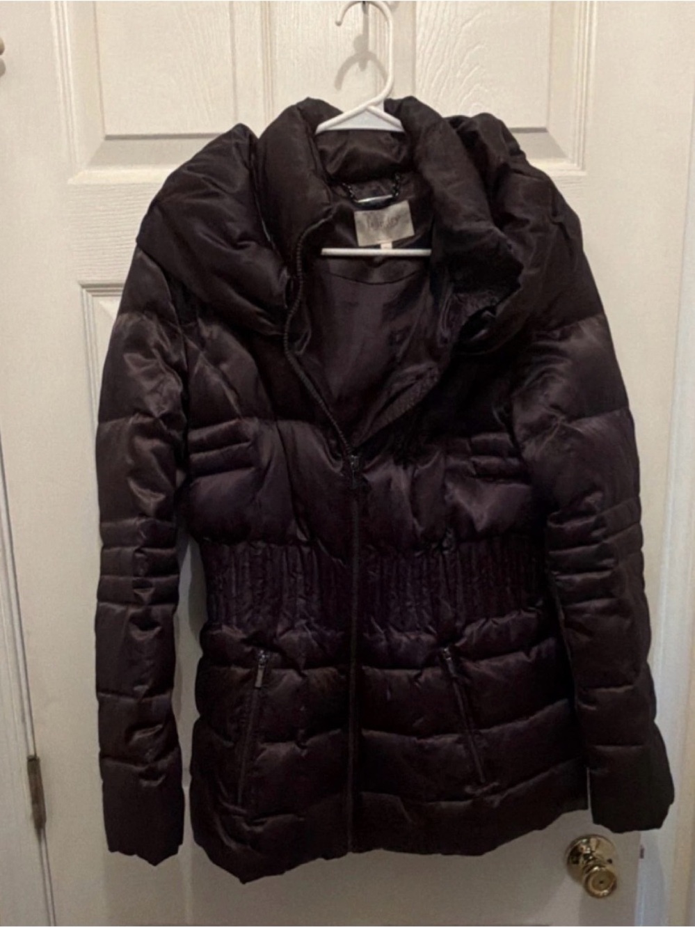 Laundry By Shelli Segal Dark Brown Quilted Puffer Jacket